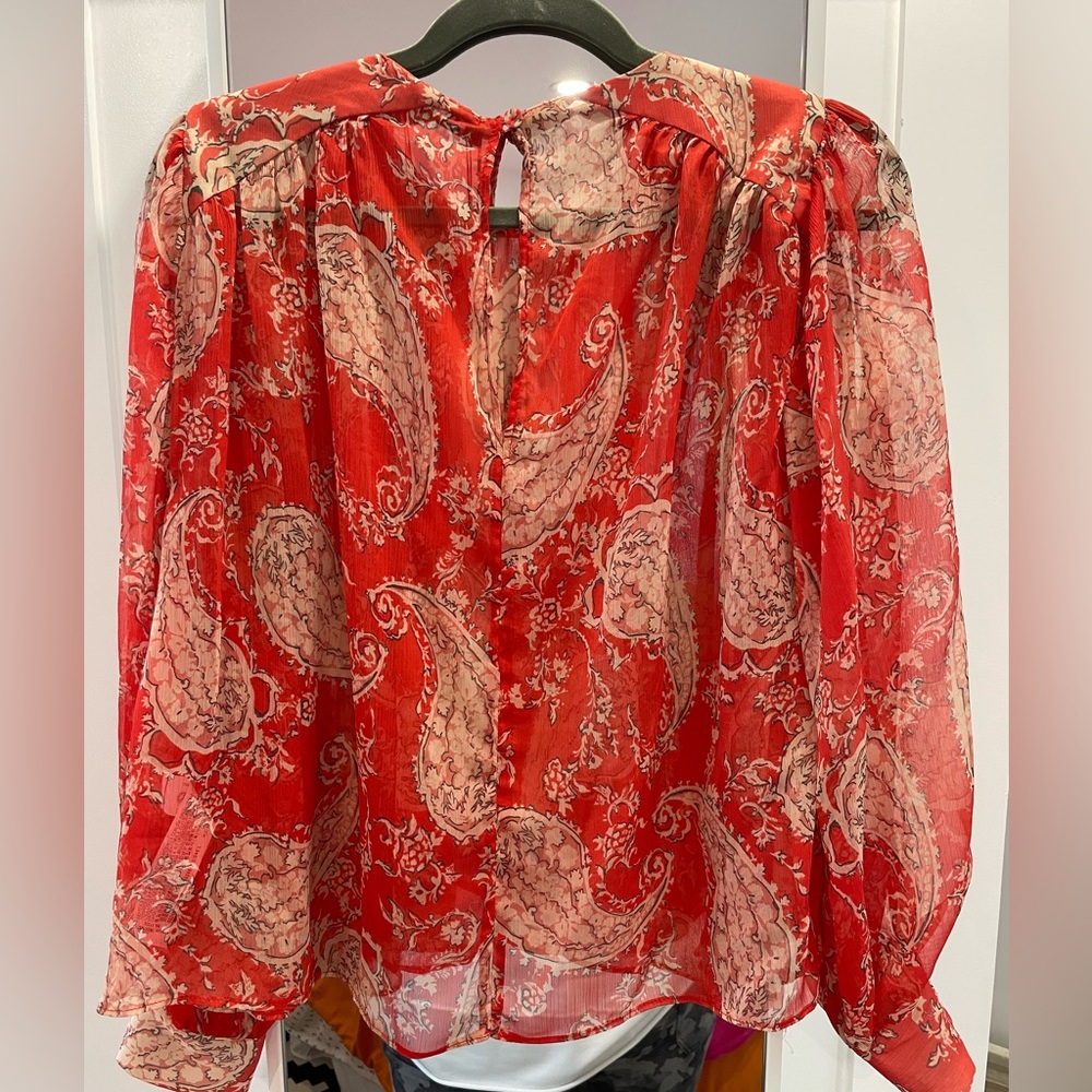 Zara red and cream paisley print. NWT. Size L